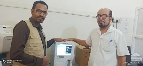 التركيب والتشغيل والتدريب الميداني — المركز الصحي تاربة، حضرموت الوادي